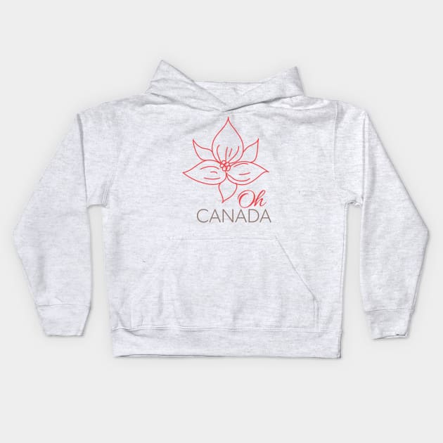 Oh, Canada Trillium Kids Hoodie by SWON Design